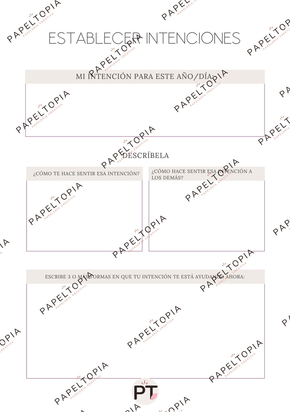 Planner de Manifestación Imprimible — PapelTopía