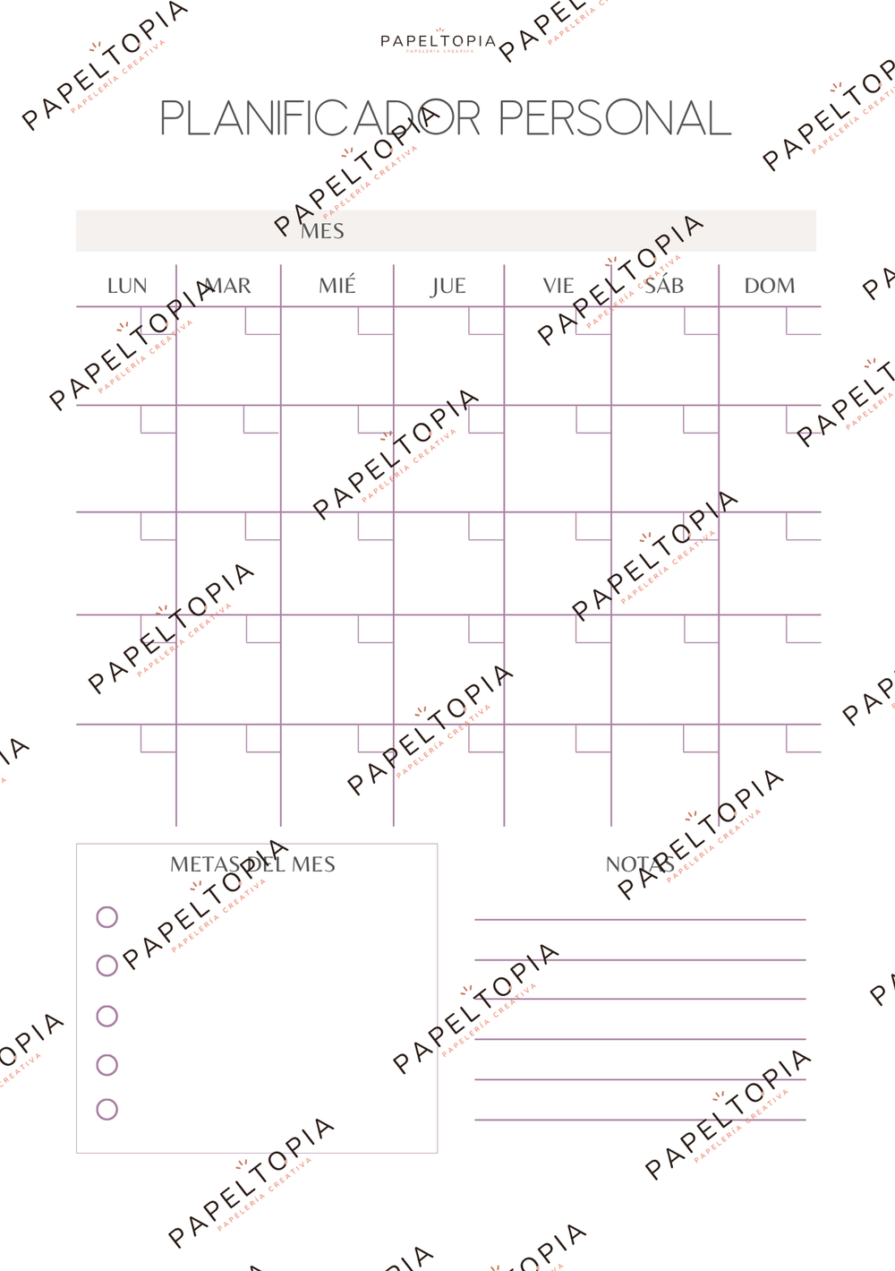 Planner de Manifestación Imprimible — PapelTopía
