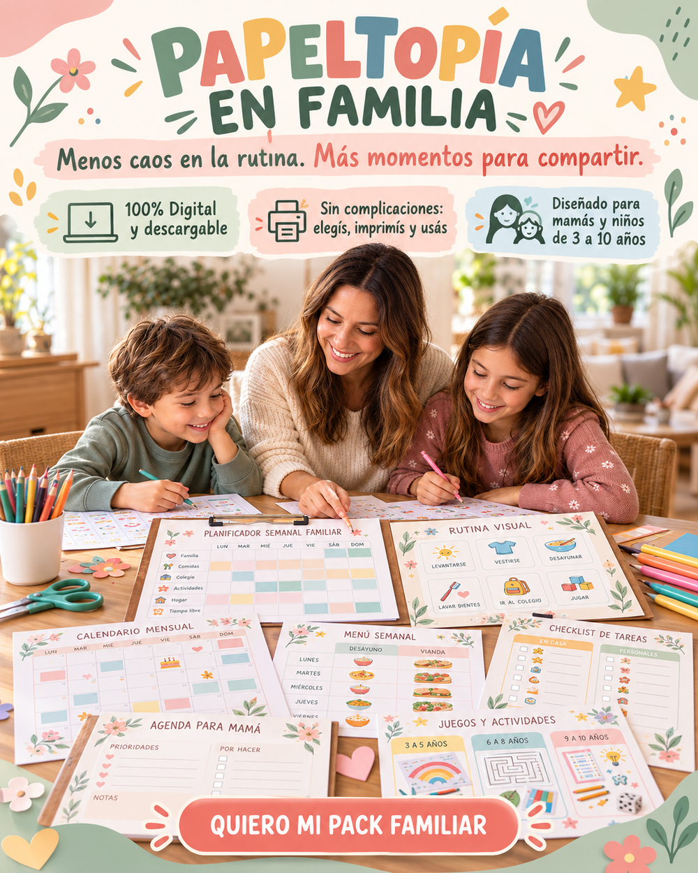 Pack Imprimible Familiar de PapelTopía