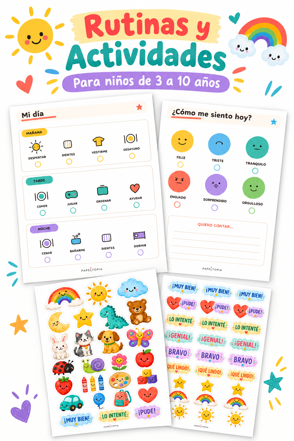 Pack Imprimible Familiar | Planners, Rutinas y Stickers para Mamás y Niños de 3 a 10 años