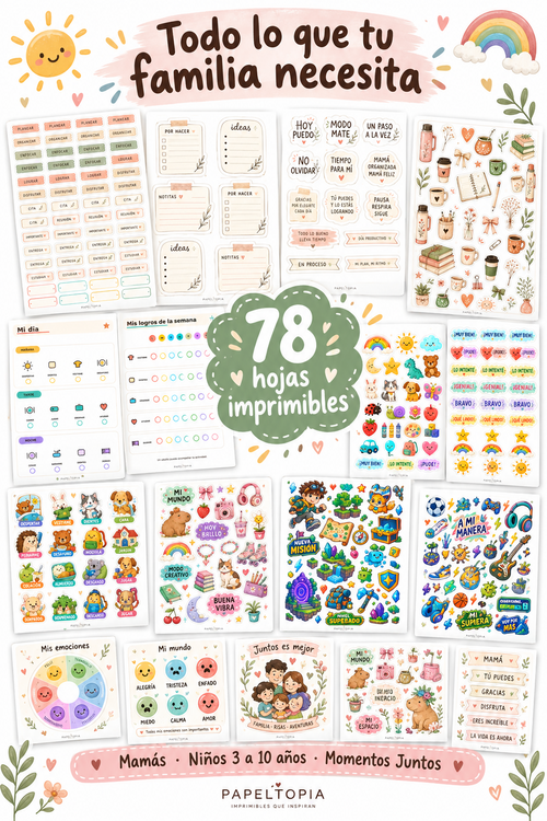 Pack Imprimible Familiar | Planners, Rutinas y Stickers para Mamás y Niños de 3 a 10 años